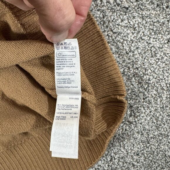 Tommy Hilfiger Sweater Womens XL Relaxed Fit Mockneck Academia Preppy Tan - Picture 10 of 12